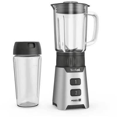 Tefal Блендер стаціонарний Minimix Glass 400Вт, чаша-700мл, ємність для смузі to go, скло, сірий