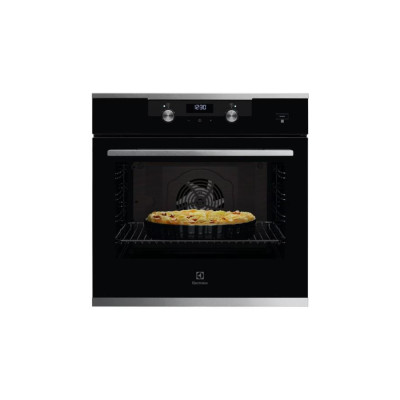 Electrolux oven electrical, 72l, A+, steam, display, convection, telescopic rails, black