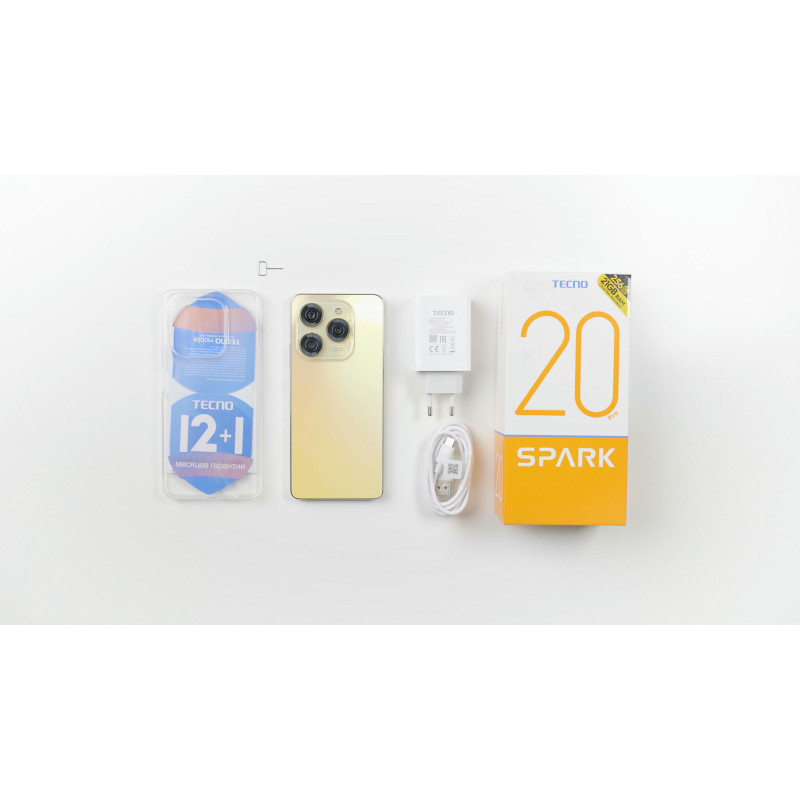 TECNO Смартфон Spark 20 PRO (KJ6) 6.78" 8/256ГБ, 2SIM, 5000мА•год, Frosty Ivory