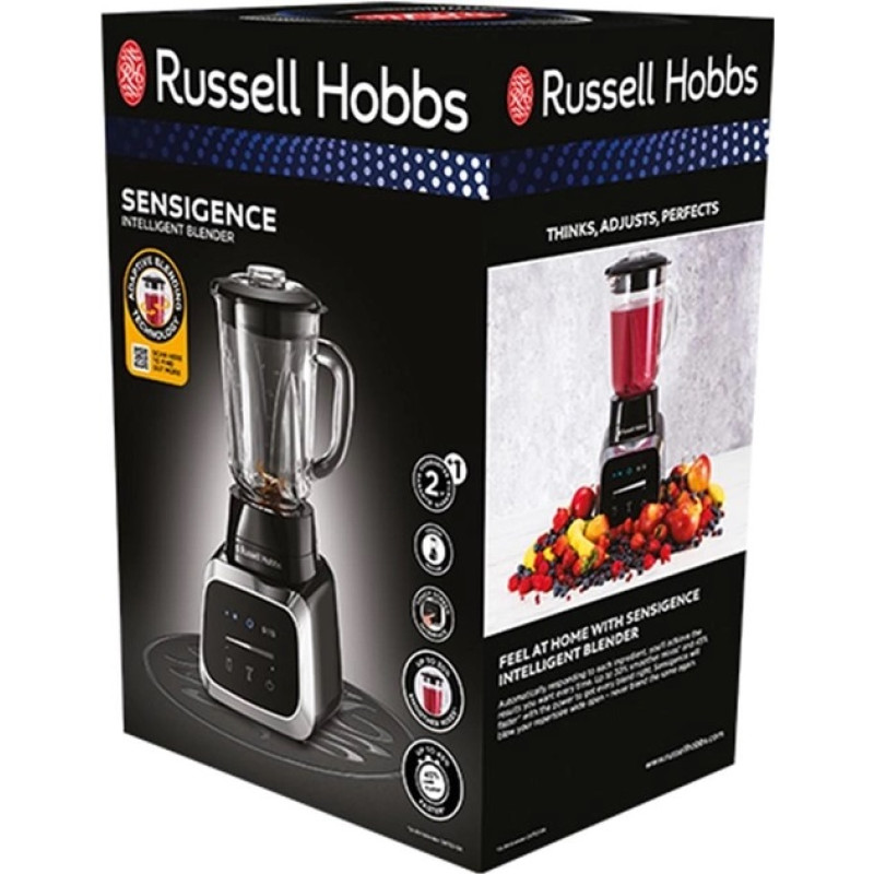 Russell Hobbs Блендер стаціонарний Sensigence , 1000Вт, чаша-1500мл, скло, сенс. управл., чорно-сірий