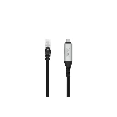 Digitus Кабель DIGITUS Ethernet USB-C - RJ45 CAT 6A S/FTP, 1 Gbit/s, 2m, LSZH