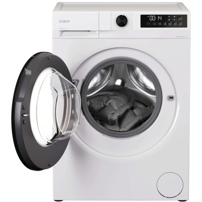 Candy Пральна машина Candy ProWash 300 фронтальна, 9кг, 1400, A, 54.8см, дисплей, пара, інвертор, люк чорний, білий