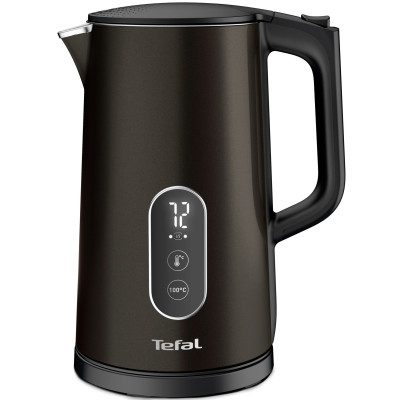 Tefal Електрочайник DIGITAL, 1,7л, з підвійними стінками, цифровий дисплей, сіро-чорний
