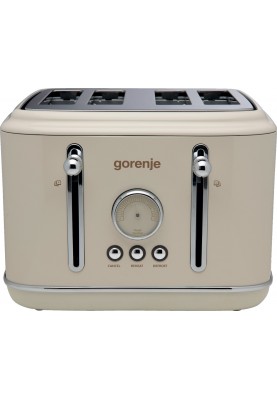 Gorenje Тостер, 950Вт, функц. розморожування, автовідключення, пластик + метал, бежевий