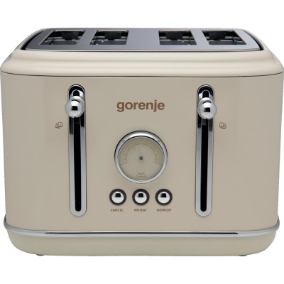 Gorenje Тостер, 950Вт, функц. розморожування, автовідключення, пластик + метал, бежевий