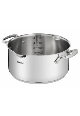 Tefal Кастрюля DUETTO+, 5л, з кришкою, нержавіюча сталь, скло