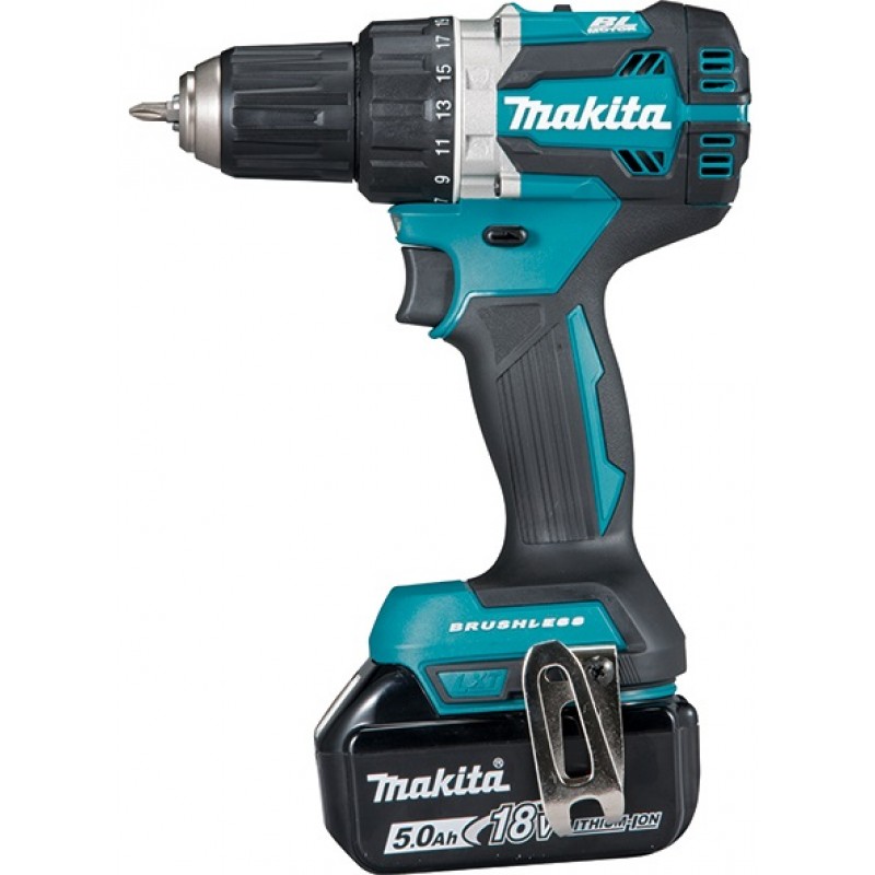 Makita Шуруповерт DDF484RTE, акум, 18В, 5Ah 2шт., 0-500/0-2000 об/хв, 54Нм, 1.5кг, кейс