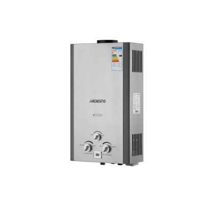 ARDESTO Газова колонка X1, 10 л/хв., 20 кВт, розпалювання від батарейок, дисплей, нерж. сталь