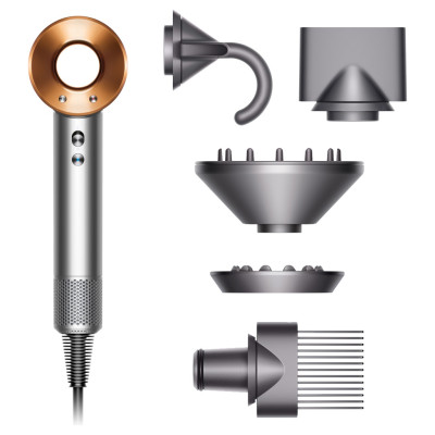 Dyson Фен Supersonic, 1600Вт, 3 режими, іонізація, хол. обдув, мідний