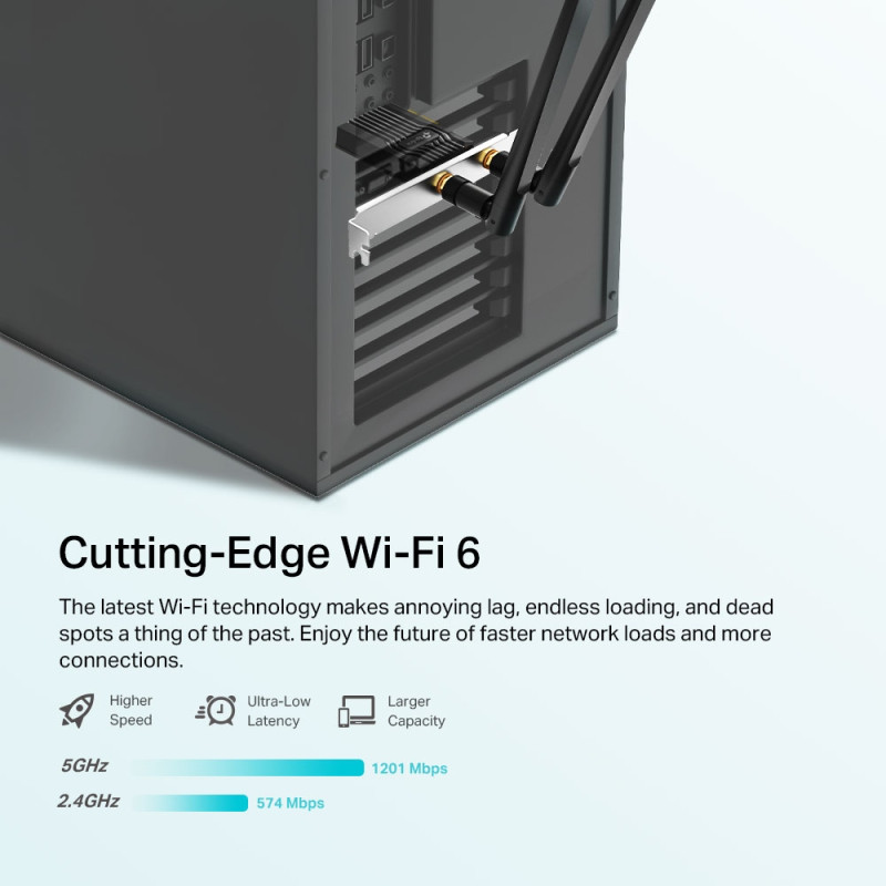 TP-Link Адаптер WiFi Archer TX20E AX1800, PCI-Express x1, BT5.2