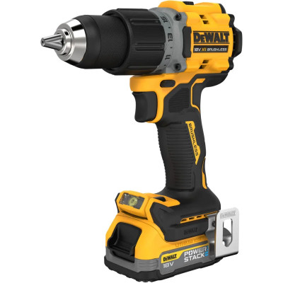 DeWALT Дриль-шурупокрут DeWalt XR Li-Ion PowerStack 18В акб 1х1.7А·рік 90Нм 0-650/0-2000об/хв патрон 13мм кейс 1.28кг
