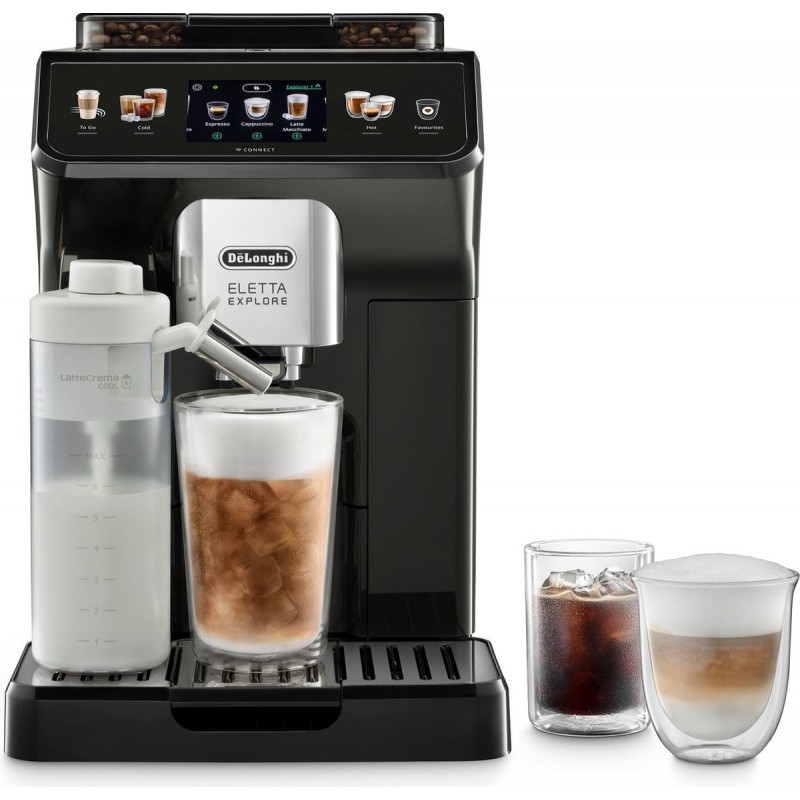 Delonghi Кавомашина Eletta Explore, 1.8л, зерно+мелена, автомат.капуч, авторецептів -50, чорний