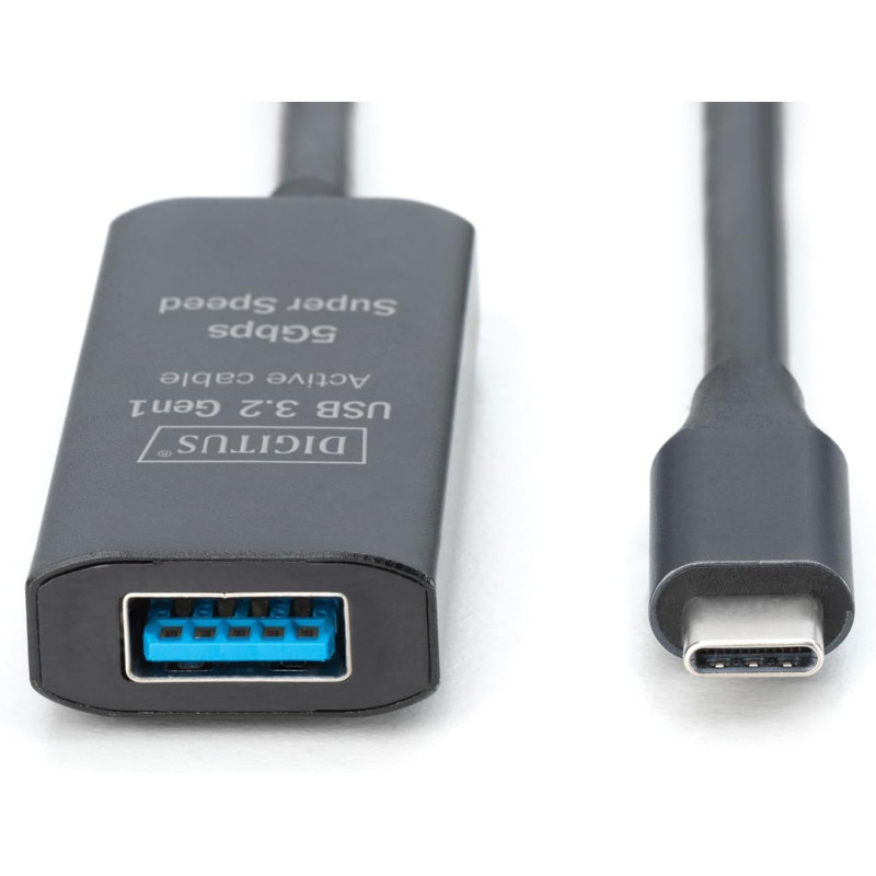 Digitus Подовжувач USB 3.2 Gen1 Active Cable 5G, C/M-A/F, 10м, чорний