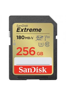 SanDisk Карта пам'яті SD 256GB C10 UHS-I U3 R180/W130MB/s Extreme V30