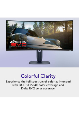 Dell Монітор 34" AW3425DW 2xHDMI, DP, USB, QD-OLED, 3440x1440, 21:9, 240Hz, 0.03ms, DCI-P3 99.3%, CURVED, G-SYNC, FreeSync, AdaptiveSync, HAS