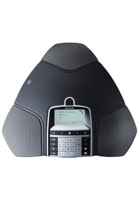 Panasonic Конференц-телефон IP KX-HDV800RU 1xFE LAN, 1xUSB Mini-B, 3xRJ11, BT, NFC, SIP, PoE, монохромний дисплей