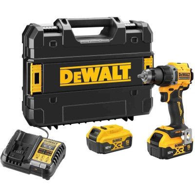 DeWALT Шурупокрут-дриль акумуляторний  XR Li-Ion 18В акб 2х5А·год 74Нм 0-450·0-1650об/хв кейс TSTAK, ЗП 1.12кг