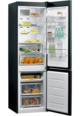 Whirlpool Холодильник з нижн. мороз., 201x59.5х66.3, холод.відд.-251л, мороз.відд.-97л, 2дв., А+++, NF, інв., дисплей, зона нульова, чорний