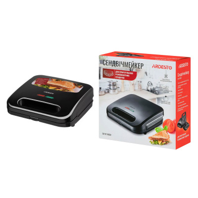 ARDESTO Сендвічмейкер 700Вт, 1 пластина-сендвіч,корпус-пластик, чорний