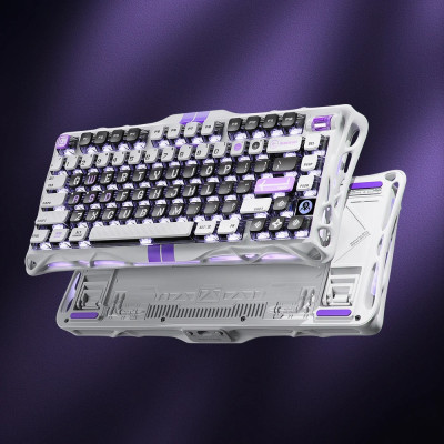 GravaStar Клавіатура механічна Mercury V75 80keys, Magnetic Jade Pro, 8K, USB-A, RGB, Mecha Gray