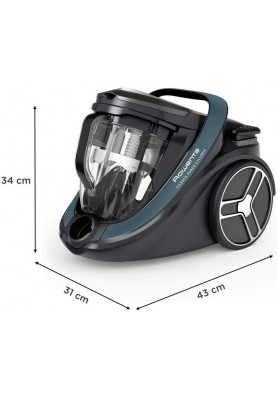 Rowenta Пилосос контейнерний Silence Force Cyclonic, 500Вт, конт пил -2.5л, HEF system 99.9%, мінімум шуму, чорний