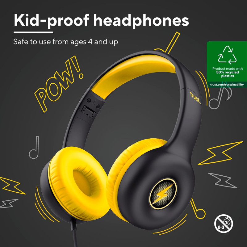 Trust Навушники Nouna Headphones mini-jack, Mic, Чорний
