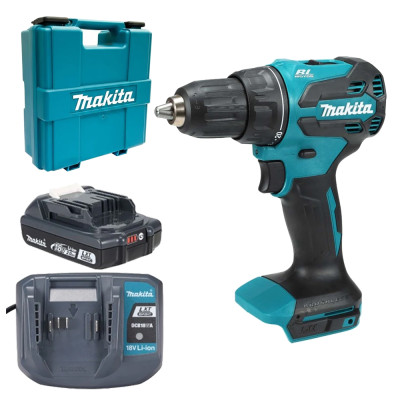 Makita Шурупокрут-дриль акумуляторний Makita DDF490WV 18В 2х2А·год 27·65Нм 0-500·0-1900об/хв кейс 1.4кг