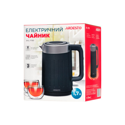 ARDESTO Електрочайник EKL-F18B/1.7л/2200Вт/strix контроль/чорний