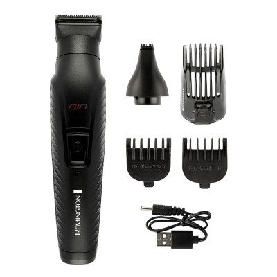 Remington Набір для стрижки Graphite, для голови, вусів, бороди, носа і тіла, акум., насадок-5, чорний