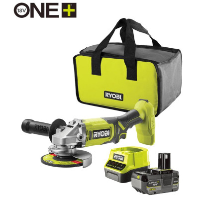 Ryobi Шліфмашина кутова акумуляторна ONE+ RAG18125-1C40S 125мм 18В 1х4А·год 9000об·хв 2.2кг сумка