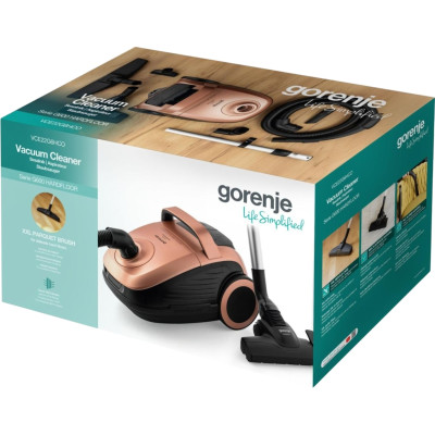 Gorenje Пилосос Gorenje мішковий, 850Вт, конт пилок -3л, HEPA, телескоп трубка, бронзовий