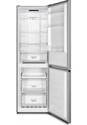Gorenje Холодильник з нижн. мороз. камерою, 185х60х60см, 2 дв., Х- 207л, М- 97л, A+, NoFrost Plus, Fresh zone, Диспл, сірий