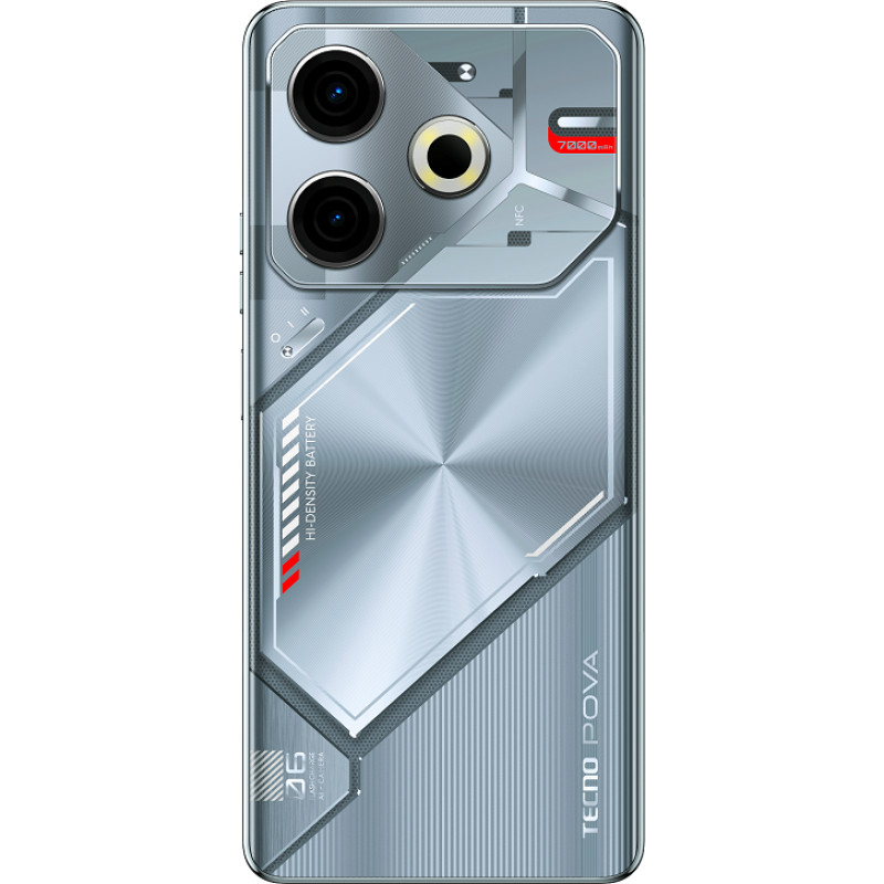 TECNO Смартфон POVA 6 NEO (LI6) 6.78" 8/256ГБ, 2SIM, 7000мА•год, Starry Silver