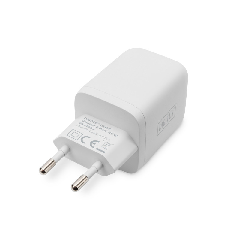Digitus Зарядний пристрій 2хUSB-C, 65W, GaN