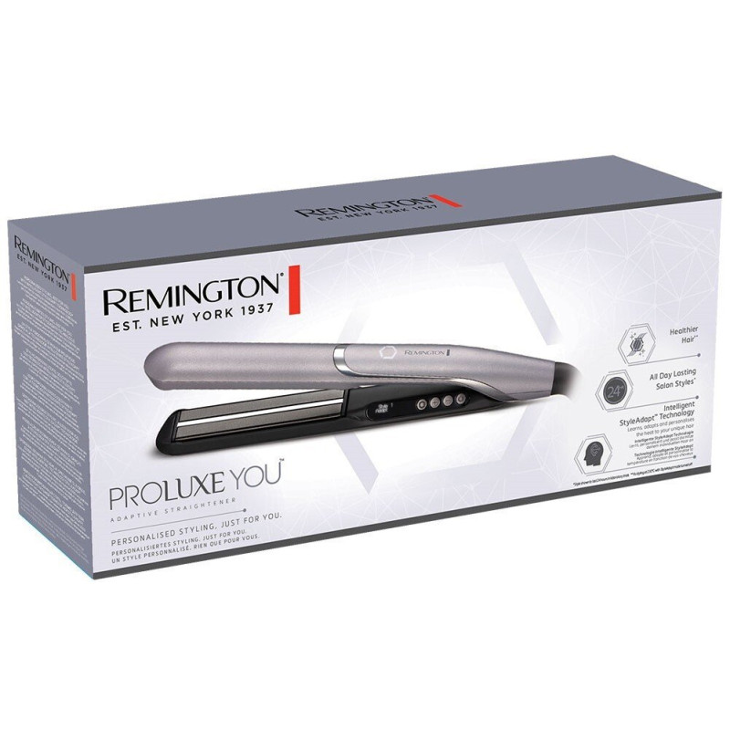 Remington Випрямляч ProLuxe You Adaptive, 52Вт, темп.режимів-9, 150-230С, дисплей, іонізація, кераміка, чорно-сірий