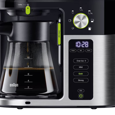 Braun Кофеварка, 1.25л, мелена, дисплей, підігрів кавника, чорно-срібний