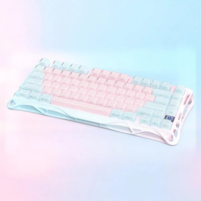 GravaStar Клавіатура механічна GravaStar Mercury K1 Lite 80keys, GravaStar x BSUN Grey, BT/WL/USB, Lumen Rose