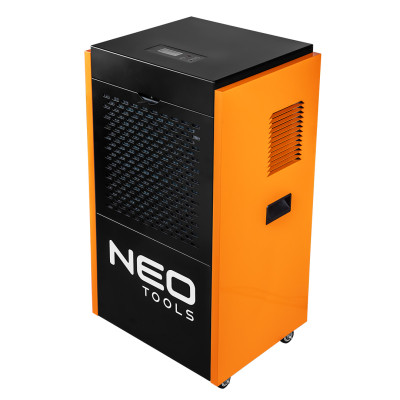 Neo Tools Осушувач повітря промисловий, 1000Вт, 310м2, 500 м3/рік, 90л/добу, безперервний злив, LCD дисплей, прогр.години роботи, IP22
