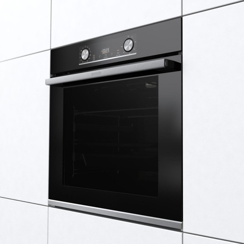 Gorenje Духова шафа електрична, 77л, A+, дисплей, IconLed, пара, макс.темпер.-300, чорний