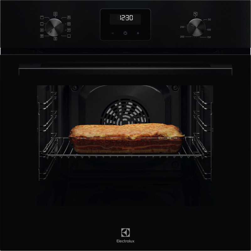 Electrolux Духова шафа Electrolux електрична, 65л, A, дисплей, конвекція, телескопічні напрямні, чорний
