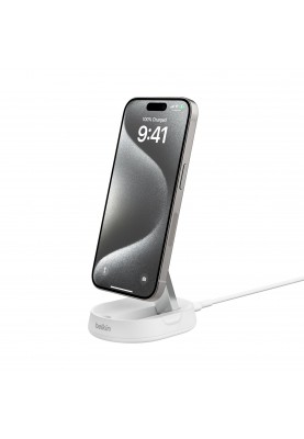 Belkin Зарядне бездротовий пристрій 15Вт Magnetic Stand Qi2, білий