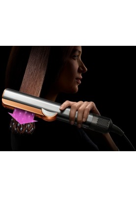 Dyson Випрямляч із вологого на сухе HТ01 Airstrait Nickel/Copper, темп.режимів-3, 80-140С, OLED-дисплей, метал, сіро-бронзовий