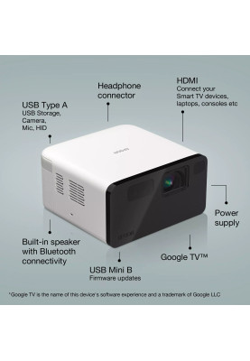 Epson Проектор EF-21W FHD, 1000 lm, LASER, 1, Google TV, Diamond White