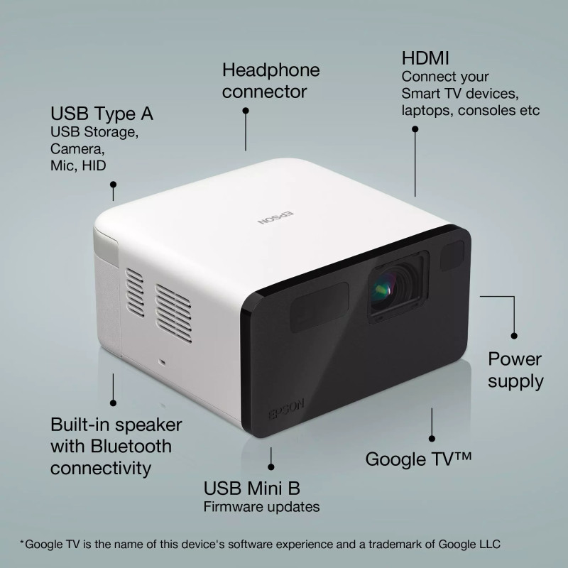 Epson Проєктор EF-21W FHD, 1000 lm, LASER, 1, Google TV, Diamond White