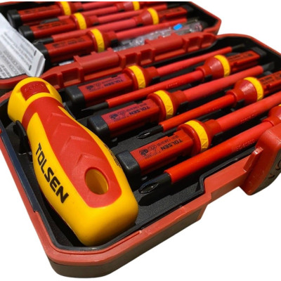 Tolsen Викрутки VDE набір 13шт, діелектричні, PH, PZ, Torx, CrV, кейс