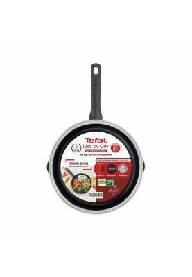 Tefal Сковорода з кришкою Day by Day, 28см, з кришкою, алюміній, бакеліт, скло, чорний