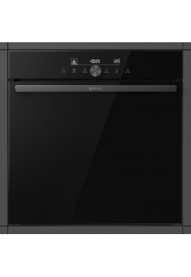 Gorenje Духова шафа електрична, 77л, A+, пара, дисплей, IconTouch, чорний