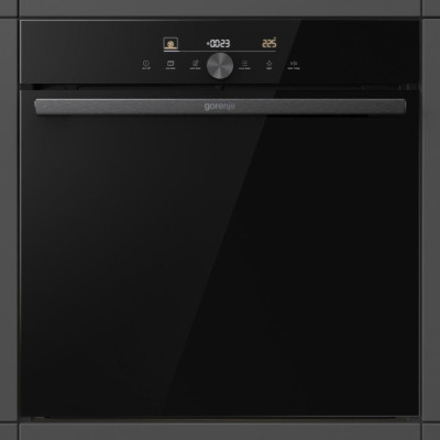 Gorenje Духовий шафа електричний, 77л, A+, пара, дисплей, IconTouch, чорний
