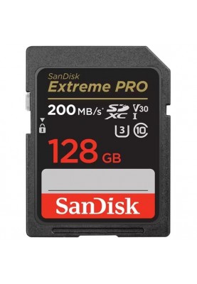 SanDisk Карта пам'яті SD 128GB C10 UHS-I U3 R200/W140MB/s Extreme Pro V30
