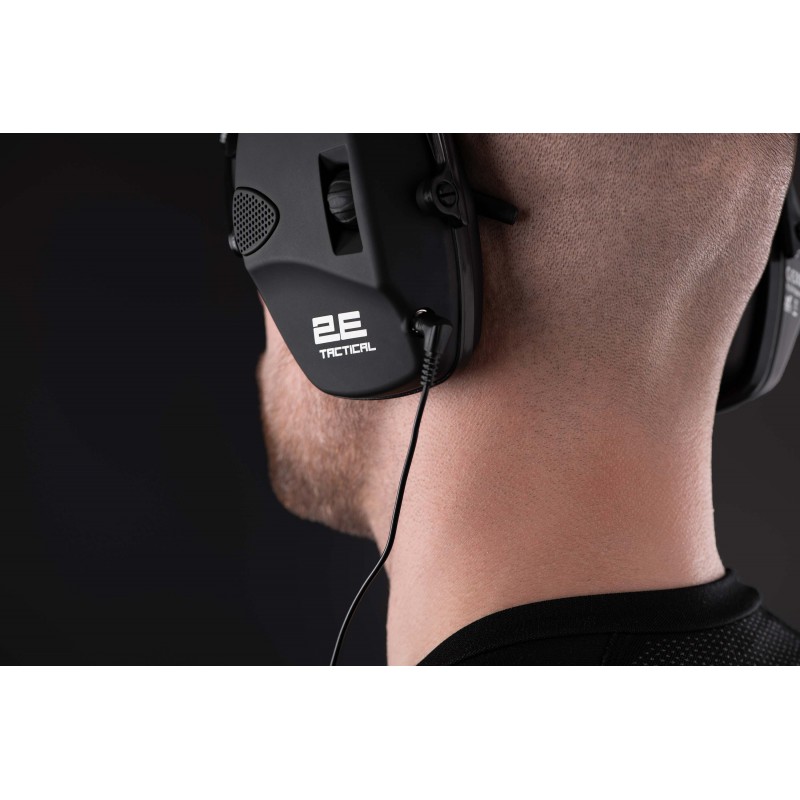 2E Tactical Тактичні захисні навушники Pulse Pro Black NRR 22 dB, активні